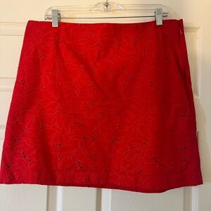 Ann Taylor Red A-Line Mini Skirt Cocktail
